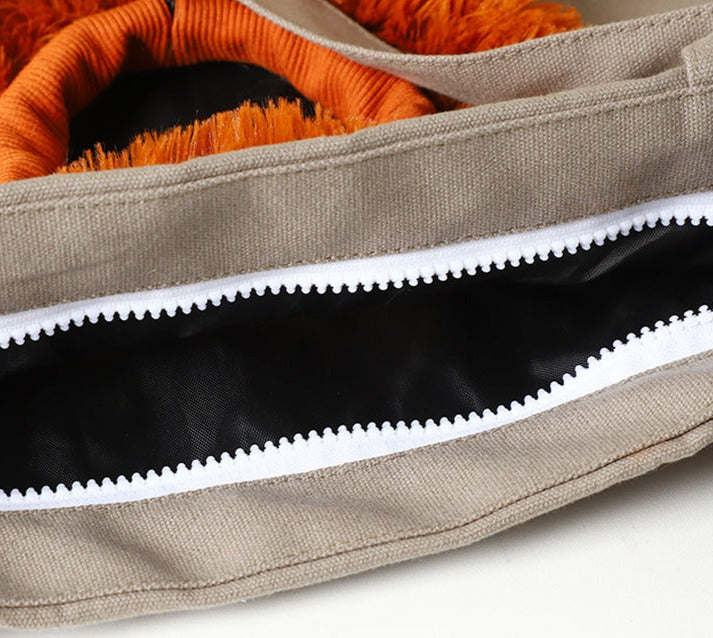 Lion-Shaped Pet Canvas Shoulder Bag